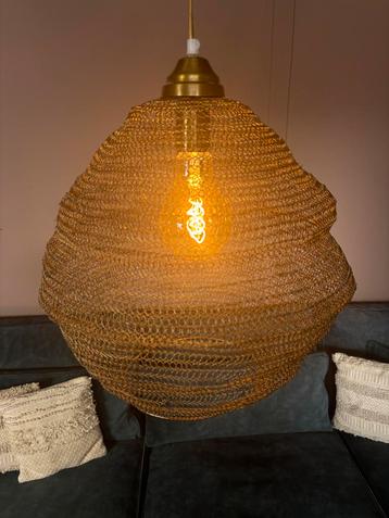 Messing hanglamp lamp visnet eclectisch 