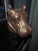 Bronzen Hippo pot plantenpot, Ophalen of Verzenden, Nieuw, Overige materialen, Dierenbeeld