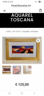 Aquarel Toscana II Ronald Boonacker, Antiek en Kunst, Kunst | Schilderijen | Modern, Ophalen of Verzenden