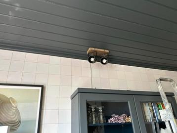 Industriele plafondlamp met 2 spots beschikbaar voor biedingen
