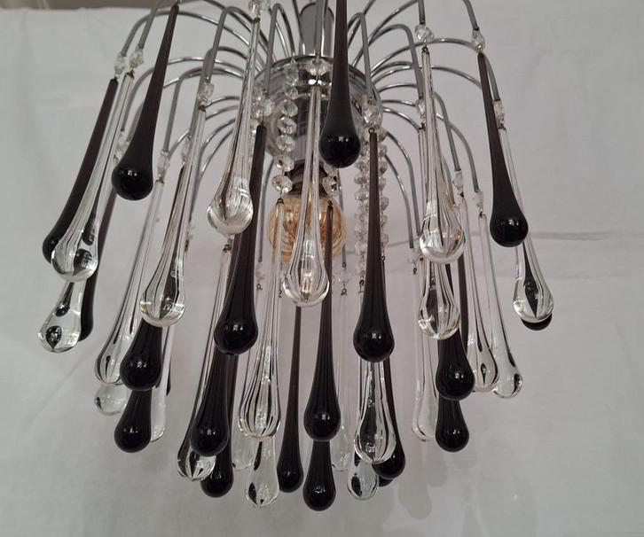 In perfecte Staat Jaren ‘70 , Murano Glaspegel kroonluchter, Huis en Inrichting, Lampen | Hanglampen, Gebruikt, 50 tot 75 cm, Glas