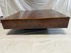 Vintage wortelnoten Design salontafel Roche Bobois, Huis en Inrichting, Ophalen, Gebruikt, Vierkant, Minder dan 50 cm