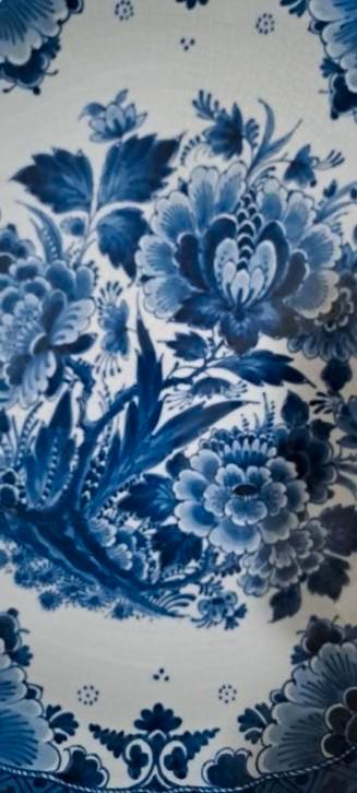 Groot oud Delftsblauw wandbord Porceleyne Fles 40 cm 1960, Antiek en Kunst, Antiek | Wandborden en Tegels, Ophalen of Verzenden