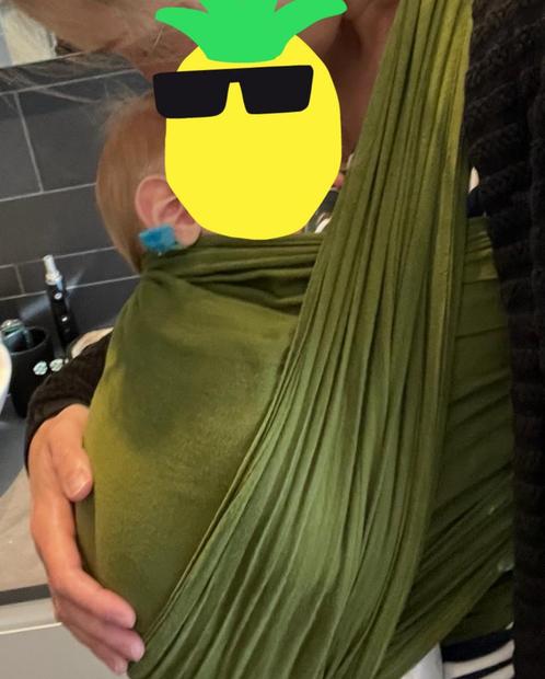 Prachtige groene zomer draagdoek, Kinderen en Baby's, Babydragers en Draagdoeken, Zo goed als nieuw, Draagdoek, Buik of Rug, Ophalen of Verzenden