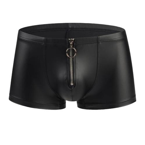 leren look boxer met rits maat XL, gratis verzonden, Kleding | Heren, Ondergoed, Boxer, Zwart, Ophalen of Verzenden