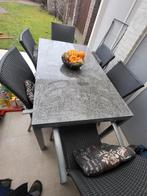 Luxe Bois le Duc tuinset: granieten tafel+stoelen, topstaat!, Tuin en Terras, Ophalen, Overige materialen, 6 zitplaatsen, Zo goed als nieuw