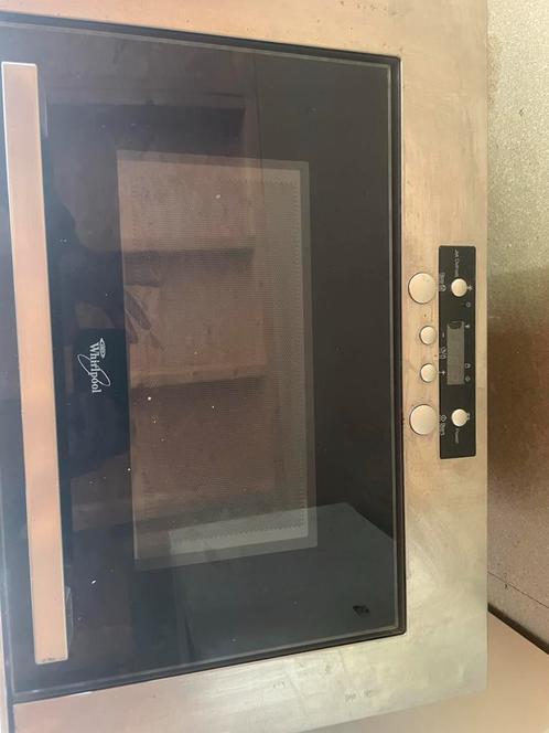 Whirlpool Inbouw Magnetron, Witgoed en Apparatuur, Magnetrons, Gebruikt, Inbouw, Magnetron, 45 tot 60 cm, Grill, Draaiplateau