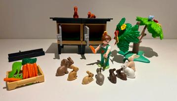 Playmobil Meisje met Konijnenhokken beschikbaar voor biedingen