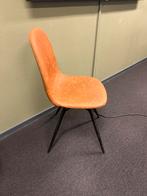 Cognac design stoel met metalen poten, Ophalen, Bruin, Zo goed als nieuw, Metaal