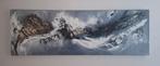 Langwerpig schilderij zwart/wit/zilverkleurig 40x120 cm., Antiek en Kunst, Ophalen