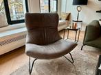 Fauteuil grijs leer, Huis en Inrichting, Fauteuils, Ophalen, Gebruikt, 50 tot 75 cm, Leer