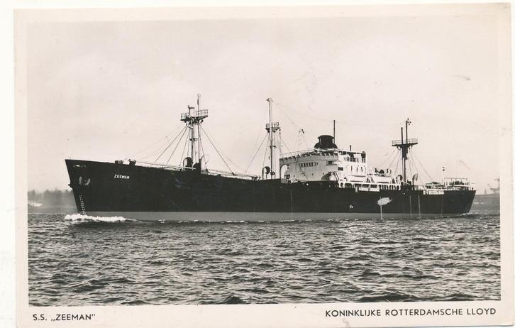 1185  s.s.Z eeman  Koninklijke Rotterdamsche  Lloyd, Verzamelen, Scheepvaart, Kaart, Foto of Prent, Ophalen of Verzenden