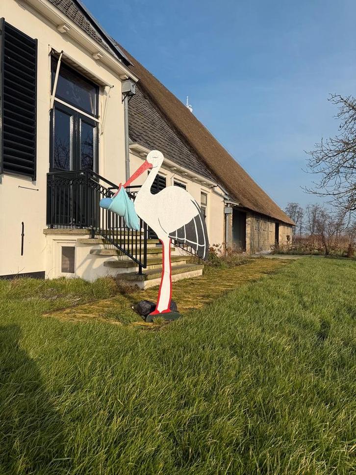 Ooievaar Geboortebord te Huur, Kinderen en Baby's, Kraamcadeaus en Geboorteborden, Zo goed als nieuw, Geboortebord, Ophalen