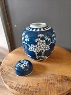 blauw witte pot dekselpot, Huis en Inrichting, Woonaccessoires | Vazen, Blauw, Aardewerk of Porselein, Ophalen of Verzenden, Zo goed als nieuw
