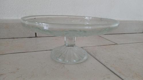 fruitschaal taartplateau geperst glas schaal op voet vintage, Huis en Inrichting, Woonaccessoires | Etagères, Nieuw, Ophalen of Verzenden