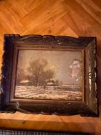 Antiek Schilderij Wintertje, Ophalen of Verzenden