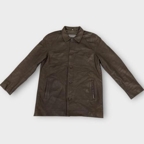 Ben Sherman heren jas  (100% leer) maat L, Kleding | Heren, Jassen | Zomer, Gedragen, Maat 52/54 (L), Bruin, Ophalen of Verzenden