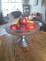 Vintage Glazen Fruitschaal, Huis en Inrichting, Gebruikt, Schaal, Rond, Ophalen of Verzenden