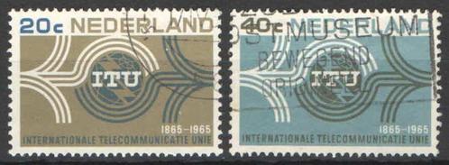 Nederland NVPH nr 840/1 gestempeld 100 jaar ITU 1965, Postzegels en Munten, Postzegels | Nederland, Gestempeld, Na 1940, Verzenden