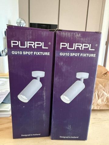 2x nieuwe witte pendant opbouw spots voor muur of plafond beschikbaar voor biedingen