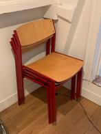 DUTCH DESIGN schoolstoeltjes rood, Gebruikt, School, Ophalen of Verzenden, Vier
