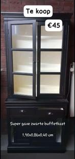zwarte buffetkast, Huis en Inrichting, Kasten | Buffetkasten, Ophalen, Gebruikt, 50 tot 100 cm, Landelijk