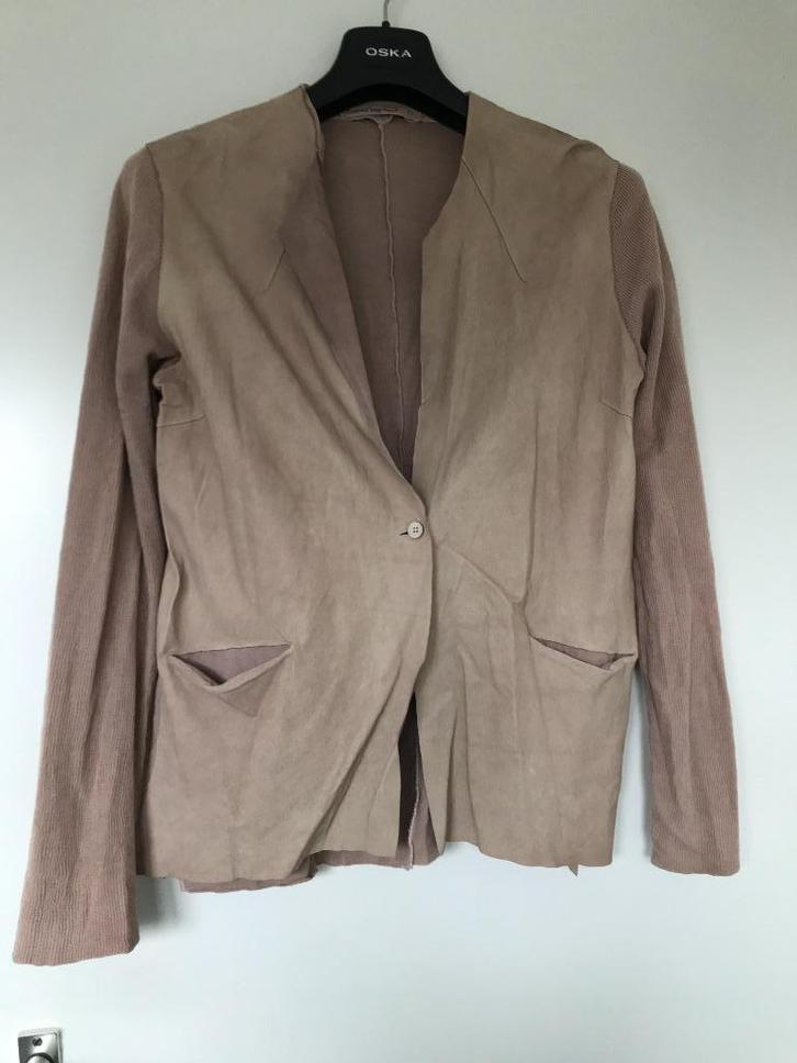 Transit par such jasje leer met katoen maat 3 roze, Kleding | Dames, Jasjes, Kostuums en Pakken, Zo goed als nieuw, Roze, Ophalen of Verzenden