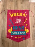 Hoera je bent geslaagd vlag, Diversen, Vlaggen en Wimpels, Ophalen of Verzenden, Zo goed als nieuw