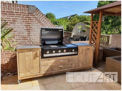Buitenkeuken Boretti Luxe met lades en deuren steigerhout, Tuin en Terras, Buitenkeukens, Nieuw, Houtskool, Ophalen of Verzenden