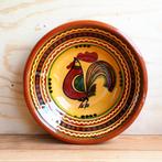 Terracotta aardewerk schaal met haan decoratie, Antiek en Kunst, Ophalen of Verzenden