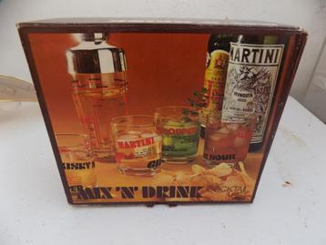 Drinkglazen Martini cocktailset jaren 70 nieuw retro vintage beschikbaar voor biedingen