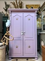 Linnenkast meidenkast kledingkast babykamer biedermeier roze, Ophalen, 100 tot 150 cm, Met hangruimte, Zo goed als nieuw