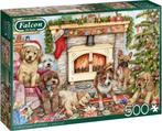 Falcon de Luxe - Christmas Puppies - 500 stukjes, Ophalen of Verzenden, 500 t/m 1500 stukjes, Nieuw, Legpuzzel
