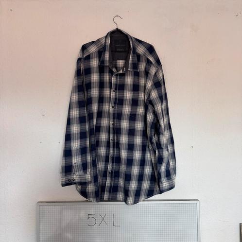 5XL Angelo Litrico Overhemd Blauw-wit Geruit Lange Mouwen, Kleding | Heren, Overhemden, Gedragen, Overige halswijdtes, Blauw, Ophalen of Verzenden