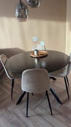 Ronde zwarte tafel 120cm, Huis en Inrichting, 100 tot 150 cm, Rond, Ophalen of Verzenden, Zo goed als nieuw