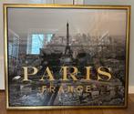 Goudkleurige lijst met poster parijs - Loods5, Ophalen of Verzenden, Zo goed als nieuw, Foto of Poster, 50 tot 75 cm