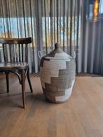 Afrikaanse handgevlochten mand zwart wit van zeegras, Ophalen of Verzenden, Nieuw, Overige kleuren, Minder dan 50 cm