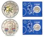 Luxemburg 2 euro 2025 BU 4 x Coincard Hendrik Schuman Kleur, Ophalen of Verzenden, Luxemburg, 2 euro, Setje