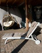 Comfortabel Zomers Ligbed met Wielen, Tuin en Terras, Ophalen, Gebruikt, Aluminium, Verstelbaar