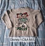 Grijze Disney kersttrui met pailletten & parels M/L, C&A, Ophalen of Verzenden, Zo goed als nieuw, Grijs