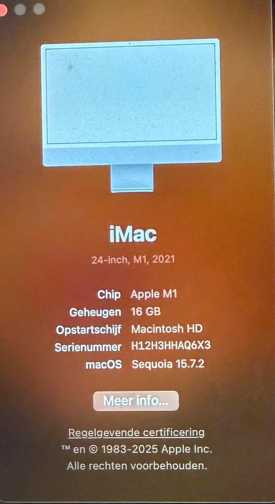 Apple iMac M1 16Gb 1TB, Computers en Software, Apple Desktops, Zo goed als nieuw, iMac, SSD, 3 tot 4 Ghz, 16 GB, Ophalen of Verzenden