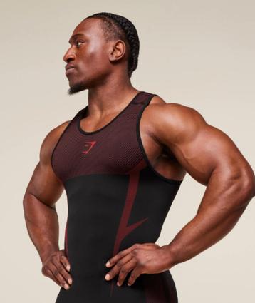 Gymshark Onyx 5.0 Tank XXXL (Black/Carmine Red) beschikbaar voor biedingen