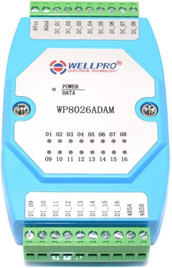 Wellpro WP8026Adam modbus RTU RS485 16 digital inputs module, Hobby en Vrije tijd, Elektronica-componenten, Nieuw, Verzenden