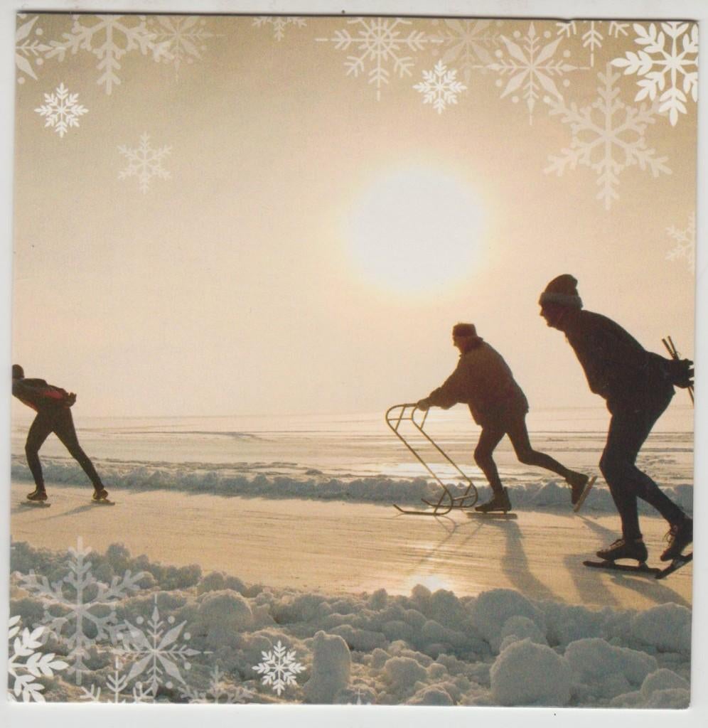 Schaatsen achter een modern hulpmiddel Blanco achterkant, Ophalen of Verzenden, 1980 tot heden, Ongelopen, Sport en Spel