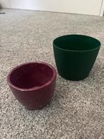2 Kleine Bloempotten, Tuin en Terras, Bloempotten, Ophalen, Kunststof, Rond, Binnen