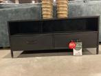 Showroomopruiming | Tv kast Kala | Zwart Mangohout, 100 tot 150 cm, Nieuw, Ophalen of Verzenden, Metaal