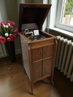 Antieke grammofoon in houten kast opwindgrammofoon # 9739, Antiek en Kunst, Ophalen