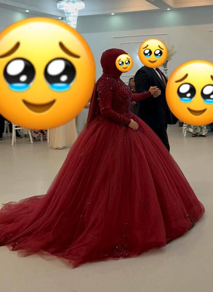 Trouwjurk hennajurk hijab kina elbisesi, Kleding | Dames, Trouwkleding en Trouwaccessoires, Zo goed als nieuw, Trouwjurk, Rood