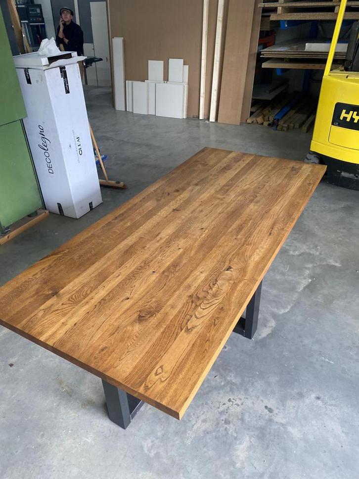 Massief eiken tafelblad – 220 x 100 cm – 4 cm dik, Huis en Inrichting, Tafels | Eettafels, Zo goed als nieuw, 50 tot 100 cm, 200 cm of meer