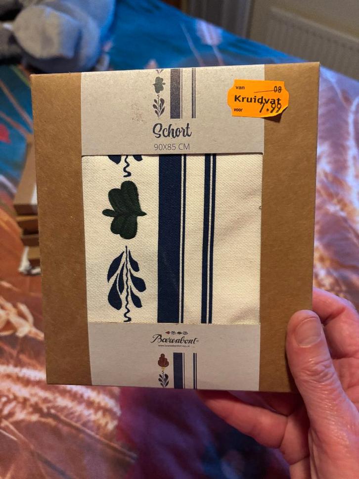 NIEUW: Boerenbont schort / keukenschort Boerenbond, Huis en Inrichting, Keuken | Textiel, Nieuw, Schort, Wit, Ophalen of Verzenden